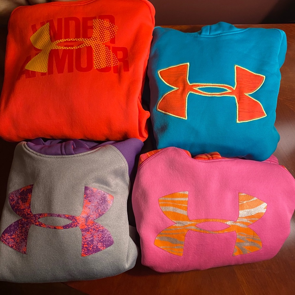 Girls size medium UNDER ARMOUR hoodies